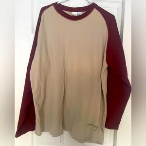 Vintage Target ProSpirit Burn Out Top Burgundy Beige Y2K Size XXL Baseball Retro